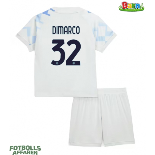 Inter Milan Federico Dimarco #32 Bortaställ Barn 2025-26 Kortärmad (+ Korta byxor)